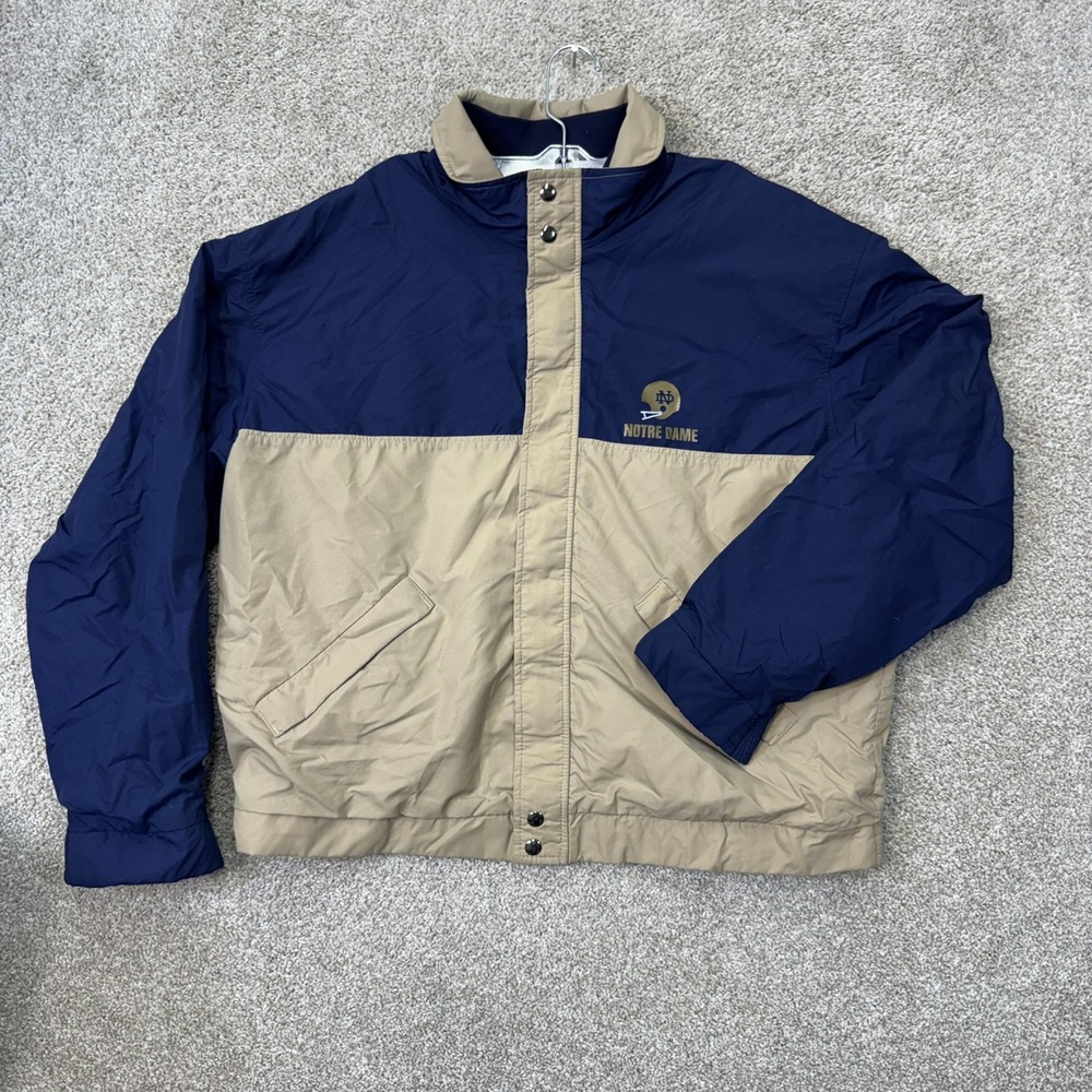Forrester's Notre Dame Jacket Men XL Navy Tan‎ Vintage Made in USA Windbreaker
